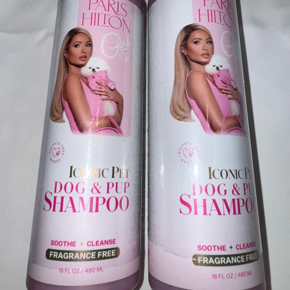 Paris Hilton (2) Iconic Pet Dog & Pup Shampoo - Soothe & Fragrance Free, NEW